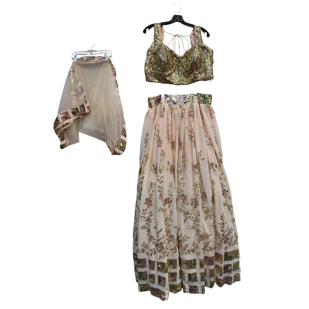 Rose Gold Skirt with Gold‎ Top